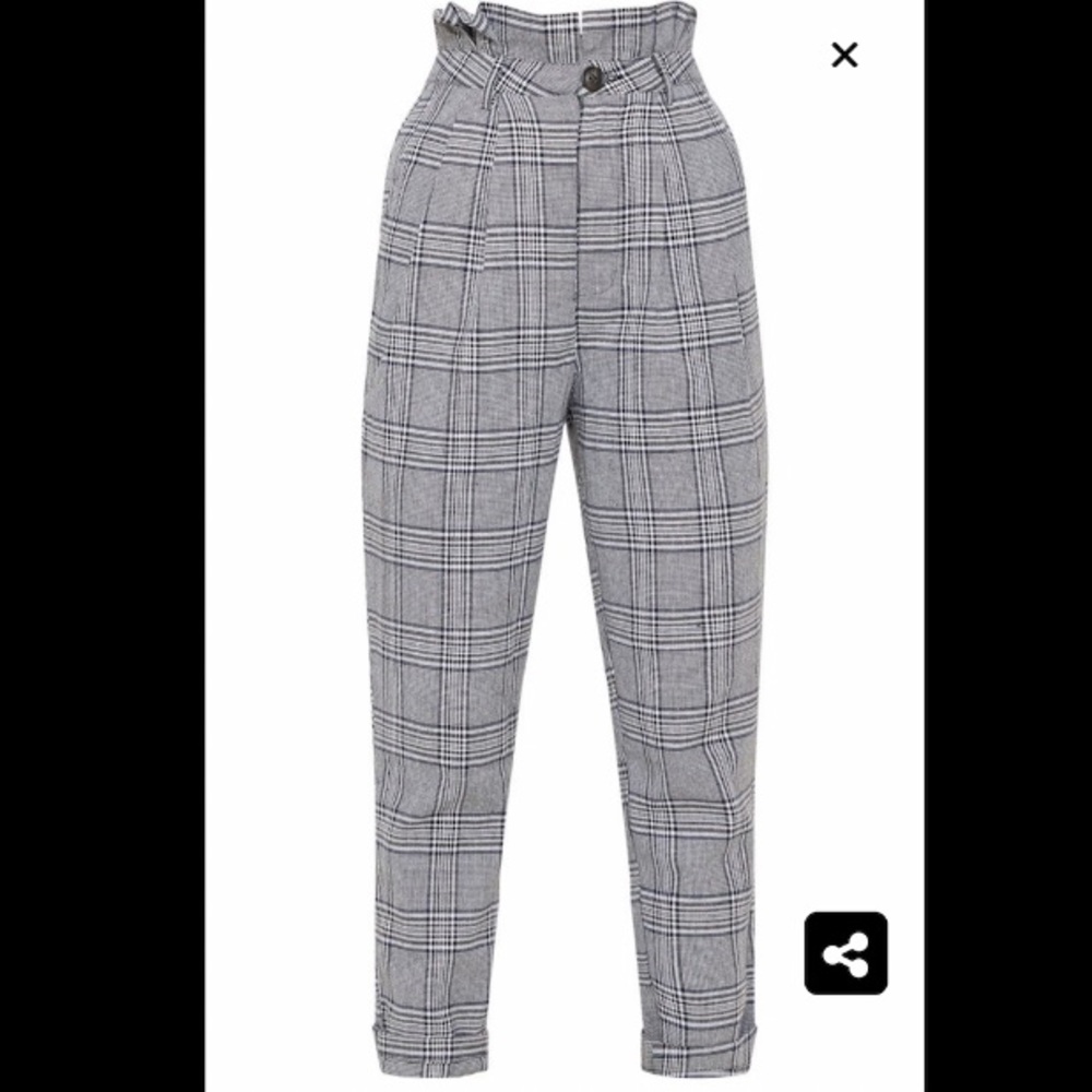 Grey paper bag pants
